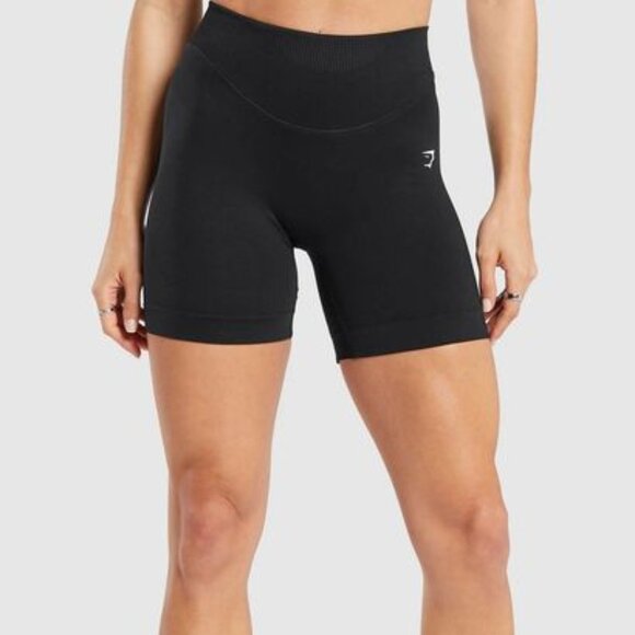Gymshark Women's Sweat Seamless Shorts in Black - Picture 1 of 7